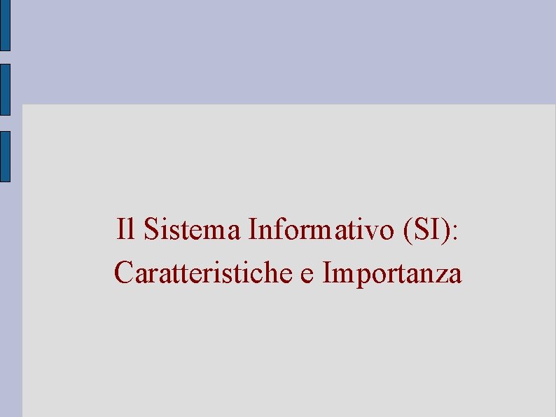 Il Sistema Informativo (SI): Caratteristiche e Importanza 