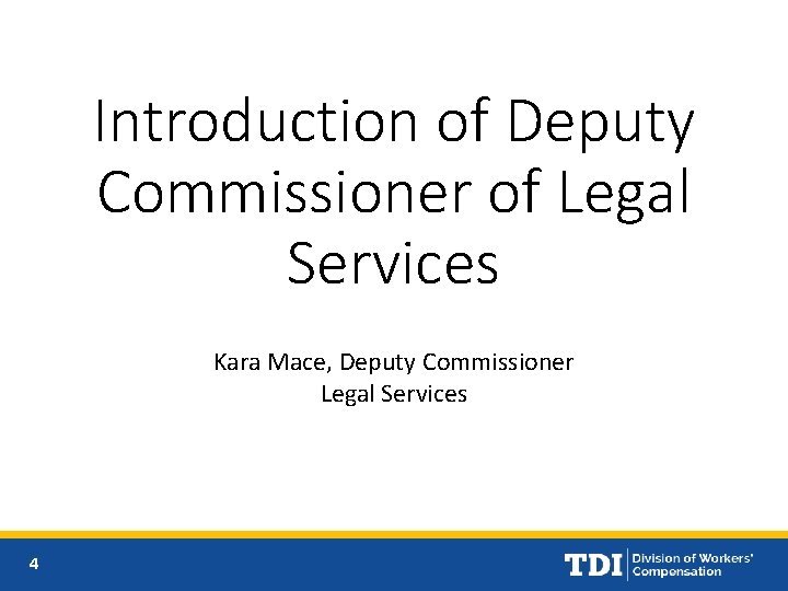 Introduction of Deputy Commissioner of Legal Services Kara Mace, Deputy Commissioner Legal Services 4