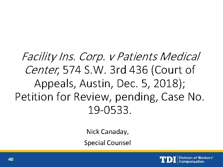 Facility Ins. Corp. v Patients Medical Center, 574 S. W. 3 rd 436 (Court