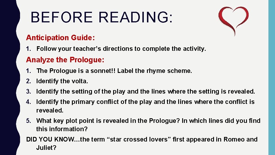 BEFORE READING: Anticipation Guide: 1. Follow your teacher’s directions to complete the activity. Analyze