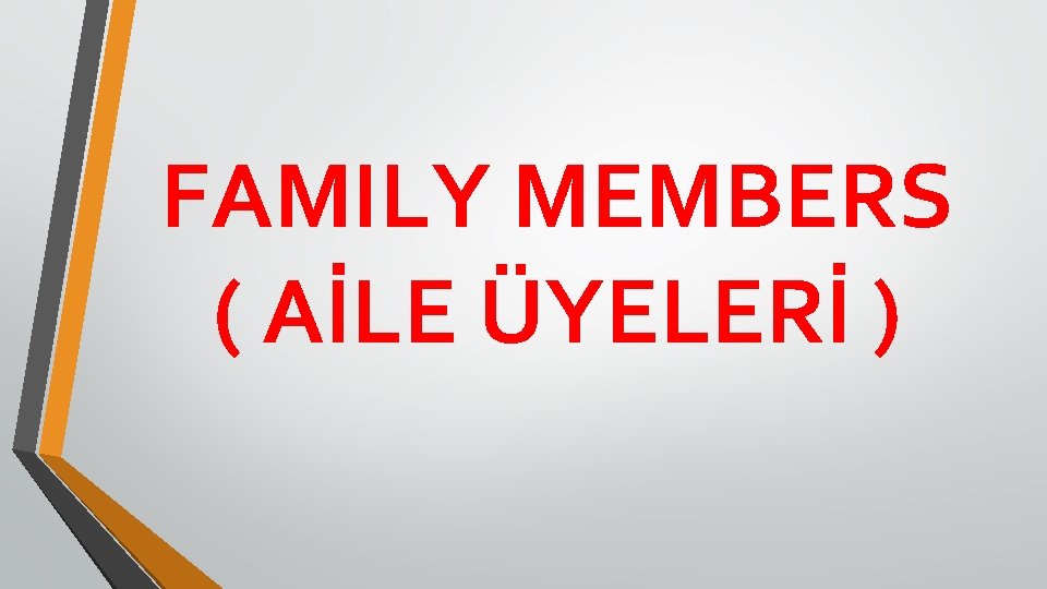 FAMILY MEMBERS ( AİLE ÜYELERİ ) 