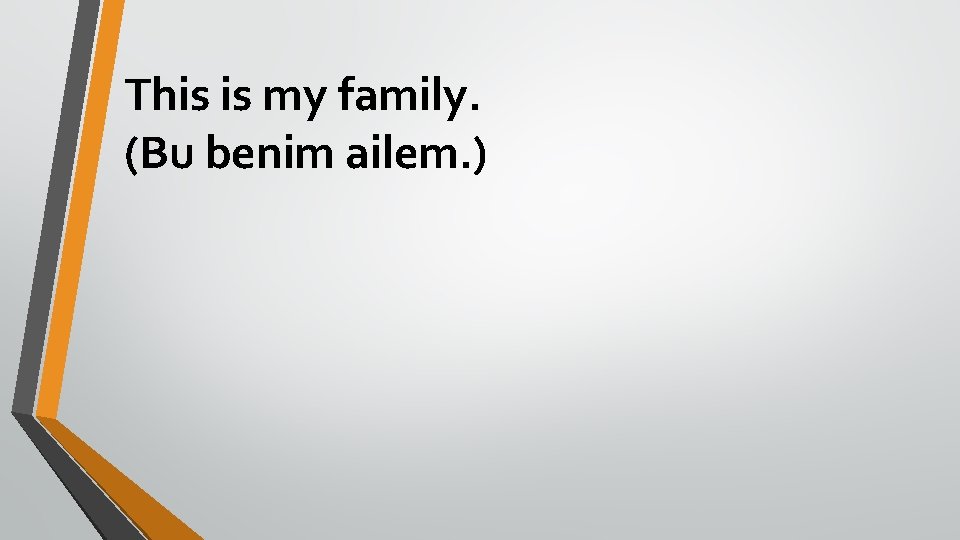 This is my family. (Bu benim ailem. ) 