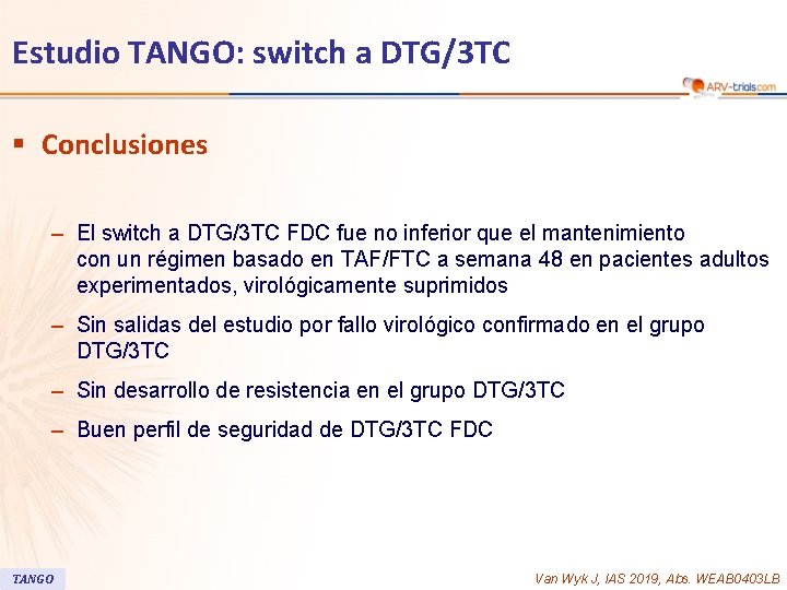 113 Estudio TANGO: switch a DTG/3 TC § Conclusiones – El switch a DTG/3 113 Estudio TANGO: switch a DTG/3 TC § Conclusiones – El switch a DTG/3