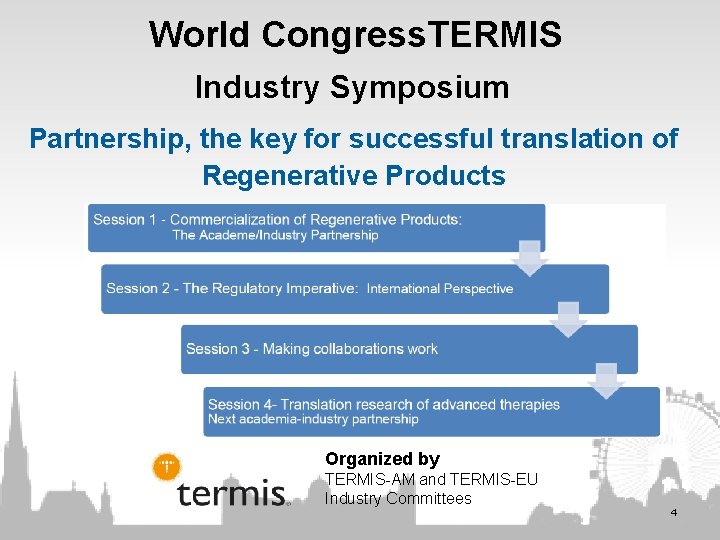 World Congress. TERMIS Industry Symposium Partnership, the key for successful translation of Regenerative Products