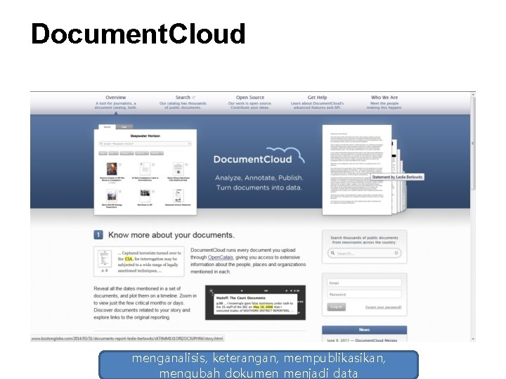 Document. Cloud menganalisis, keterangan, mempublikasikan, mengubah dokumen menjadi data Document. Cloud menganalisis, keterangan, mempublikasikan, mengubah dokumen menjadi data