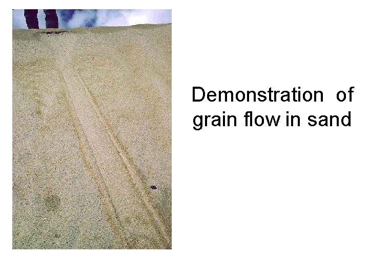 Demonstration of grain flow in sand 