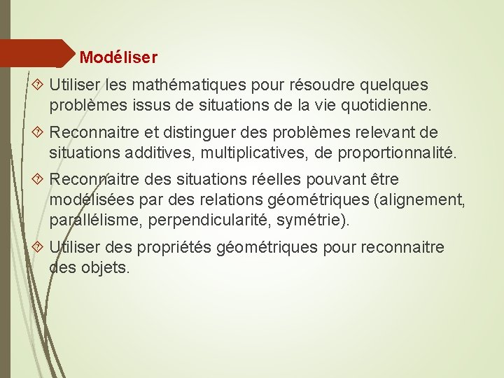 Modéliser Utiliser les mathématiques pour résoudre quelques problèmes issus de situations de la vie