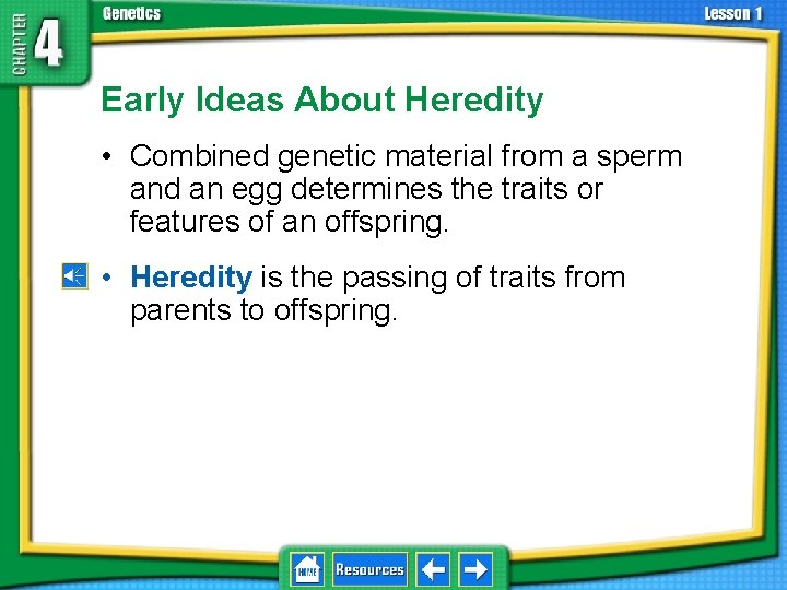 4. 1 Foundations of Genetics Early Ideas About Heredity • Combined genetic material from