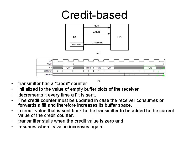 Credit-based • • transmitter has a "credit" counter initialized to the value of empty Credit-based • • transmitter has a "credit" counter initialized to the value of empty