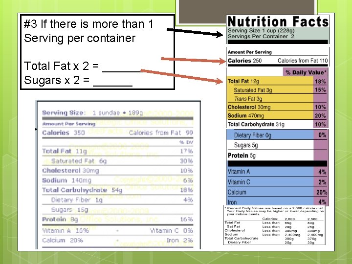 #3 If there is more than 1 Serving per container Total Fat x 2