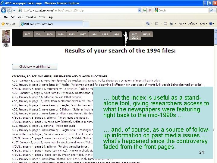 … but the index is useful as a standalone tool, giving researchers access to