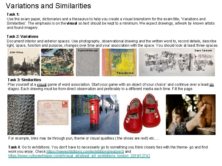 Variations and Similarities Task 1 Use the exam