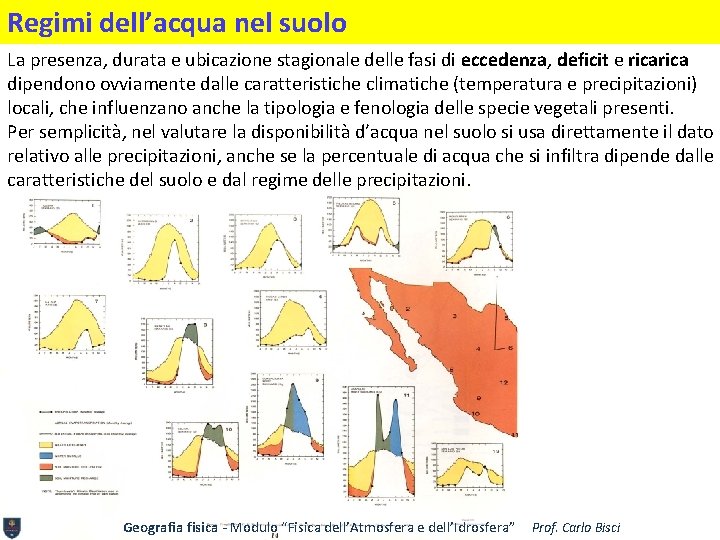 Regimi dell’acqua nel suolo La presenza, durata e ubicazione stagionale delle fasi di eccedenza,