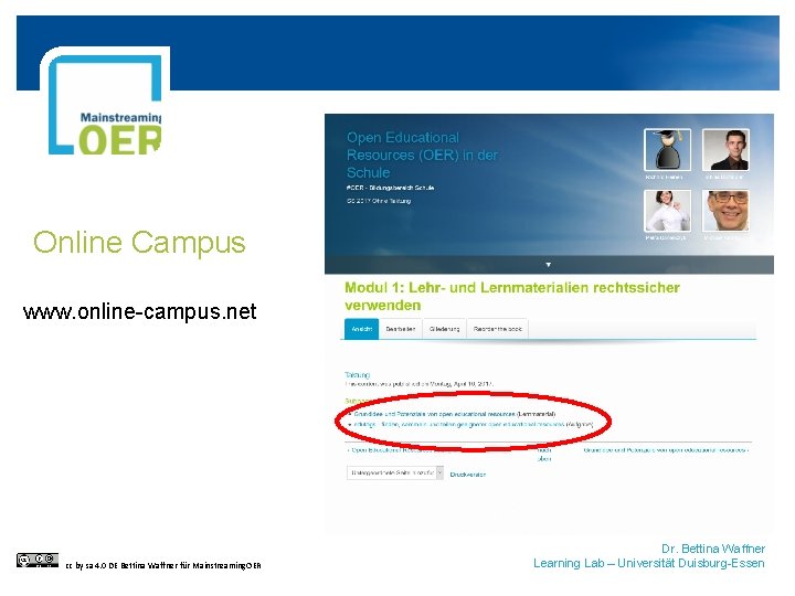 Online Campus www. online-campus. net cc by sa 4. 0 DE Bettina Waffner für