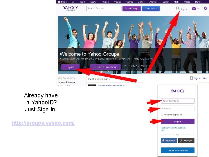 Already have a Yahoo. ID? Just Sign In: http: //groups. yahoo. com/ 