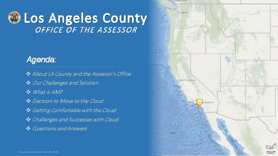 Los Angeles County OFFICE OF THE ASSESSOR Agenda: v About LA County and the