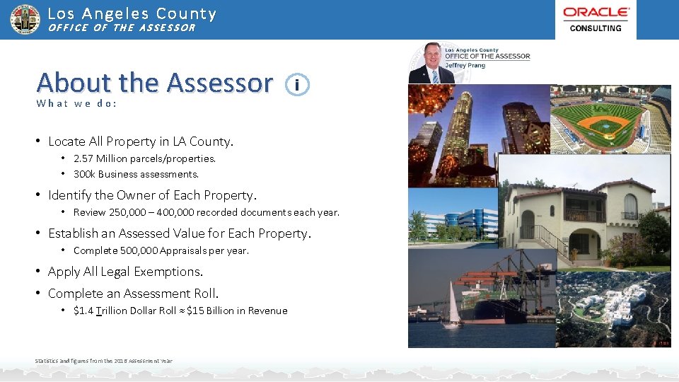 Los Angeles County OFFICE OF THE ASSESSOR About the Assessor i What we do: