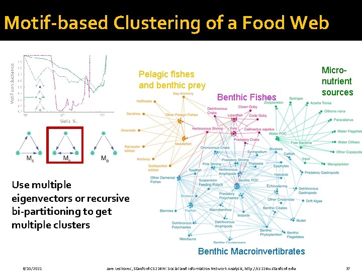 Motif-based Clustering of a Food Web Pelagic fishes and benthic prey Benthic Fishes Micronutrient