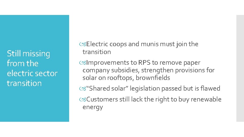 Still missing from the electric sector transition Electric coops and munis must join the