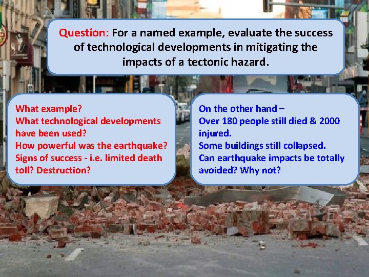 Question: For a named example, evaluate the success of technological developments in mitigating the Question: For a named example, evaluate the success of technological developments in mitigating the