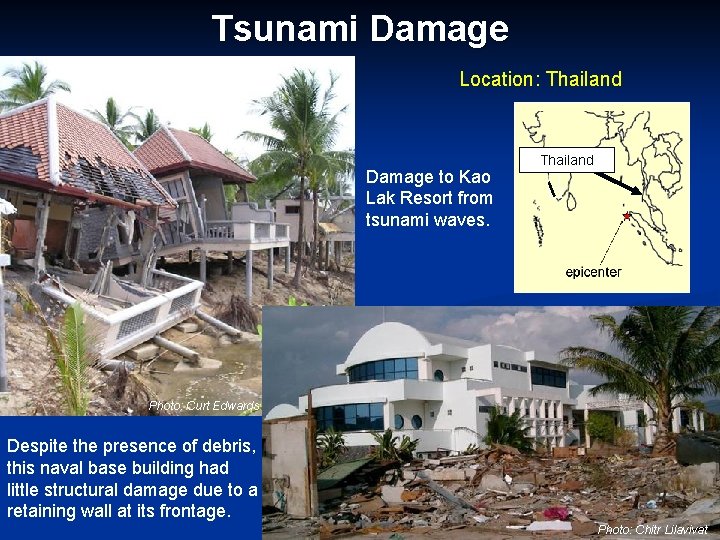 Tsunami Damage Location: Thailand Damage to Kao Lak Resort from tsunami waves. Thailand Photo: