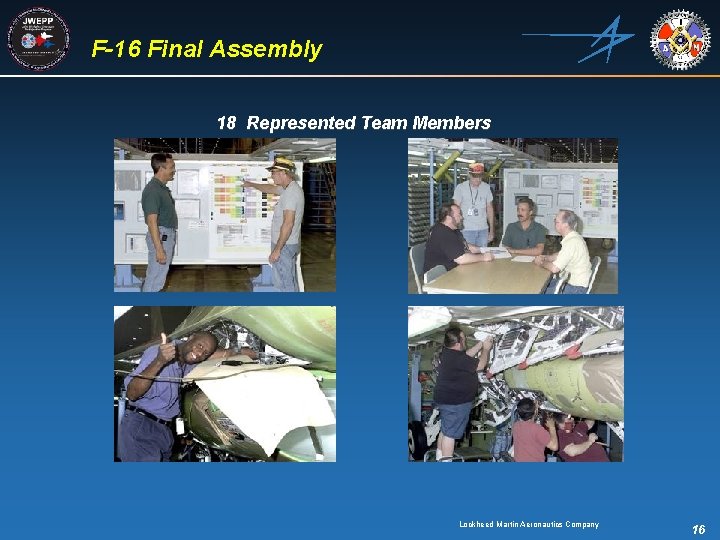 F-16 Final Assembly 18 Represented Team Members Lockheed Martin Aeronautics Company 16 