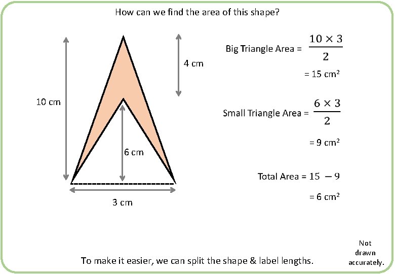 How can we find the area of this shape? 4 cm = 15 cm