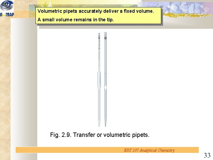 Volumetric pipets accurately deliver a fixed volume. A small volume remains in the tip.