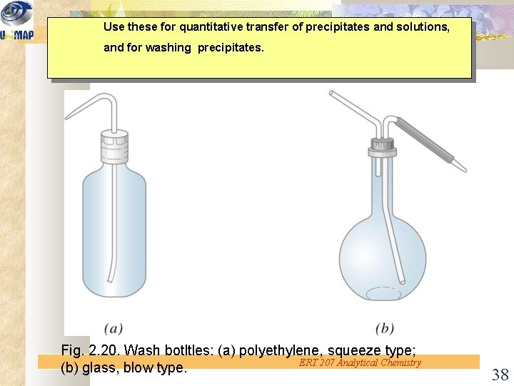Use these for quantitative transfer of precipitates and solutions, and for washing precipitates. Fig.