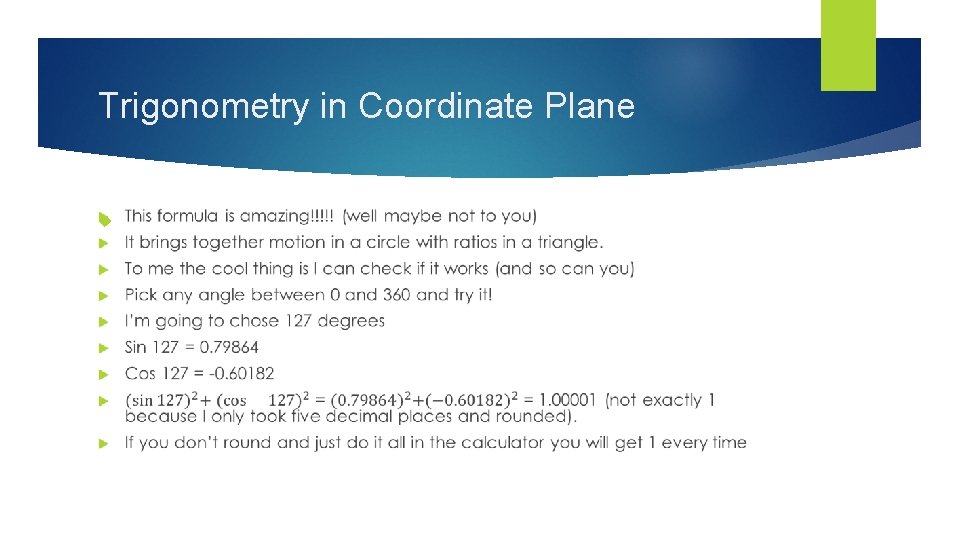 Trigonometry in Coordinate Plane 