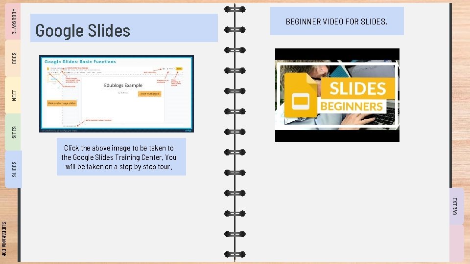 CLASSROOM SLIDES SITES MEET DOCS Google Slides BEGINNER VIDEO FOR SLIDES. Click the above