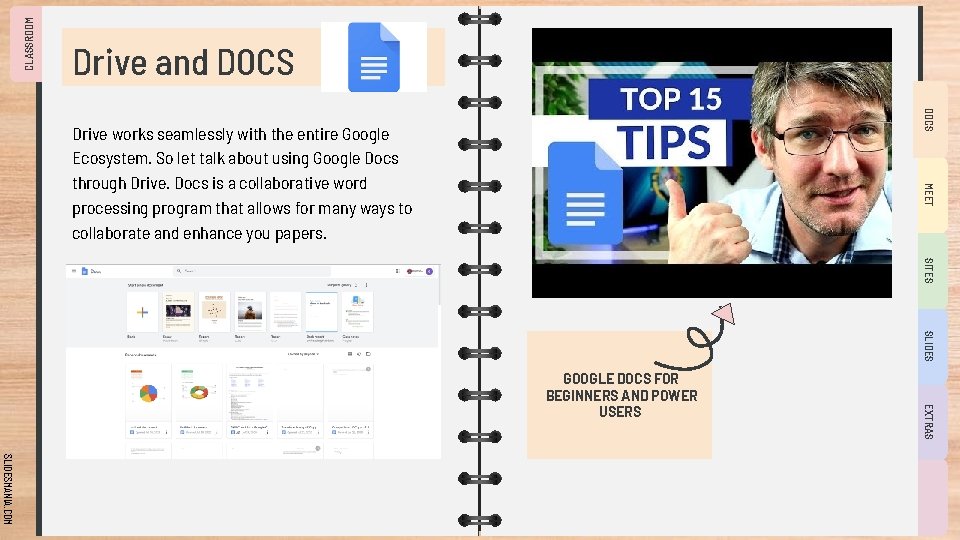 CLASSROOM Drive and DOCS MEET Drive works seamlessly with the entire Google Ecosystem. So