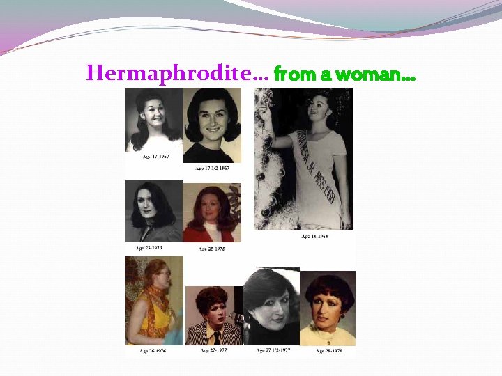 Hermaphrodite… from a woman… Hermaphrodite… from a woman…
