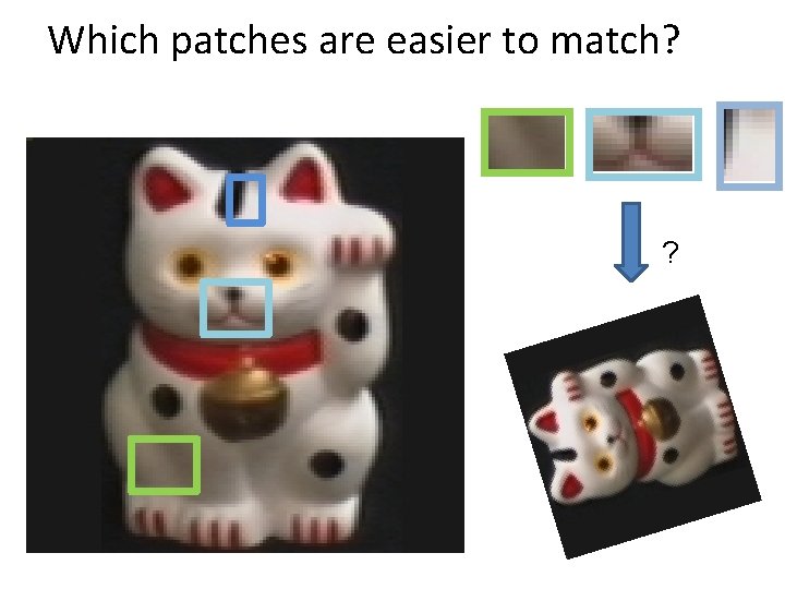 Which patches are easier to match? ? 