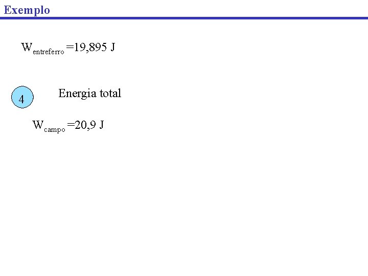Exemplo Wentreferro =19, 895 J 4 Energia total Wcampo =20, 9 J 