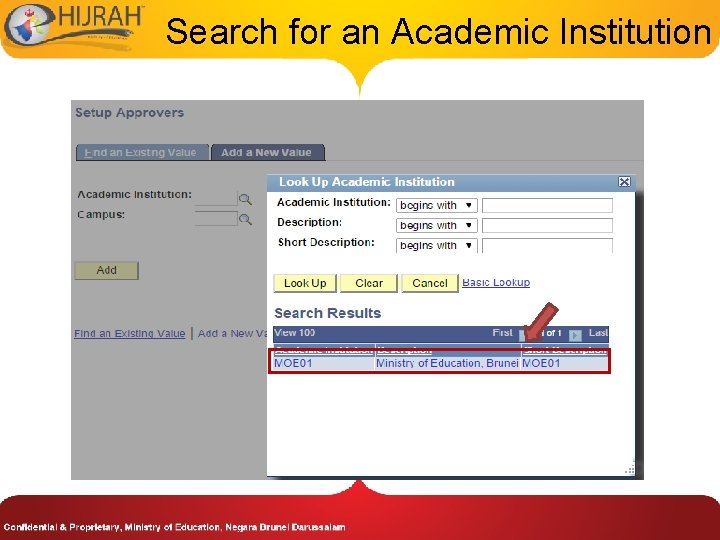 Search for an Academic Institution 