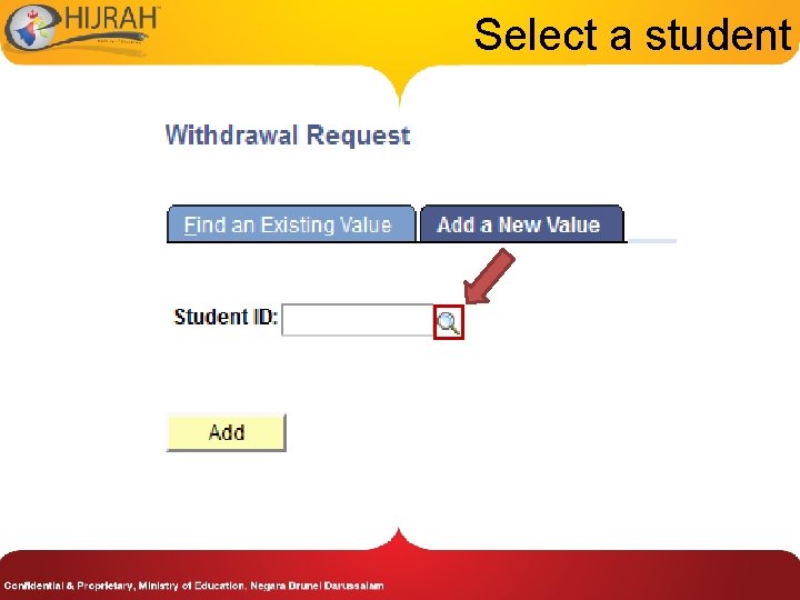 Select a student 