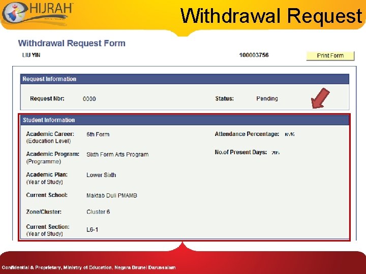 Withdrawal Request 