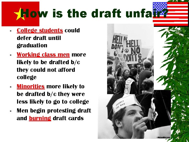 How is the draft unfair? § § College students could defer draft until graduation