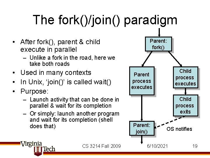 The fork()/join() paradigm • After fork(), parent & child execute in parallel Parent: fork() The fork()/join() paradigm • After fork(), parent & child execute in parallel Parent: fork()