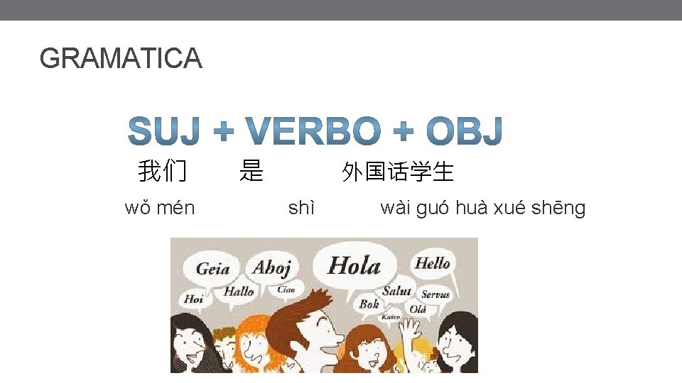 GRAMATICA 我们 wǒ mén 是 外国话学生 shì wài guó huà xué shēng GRAMATICA 我们 wǒ mén 是 外国话学生 shì wài guó huà xué shēng
