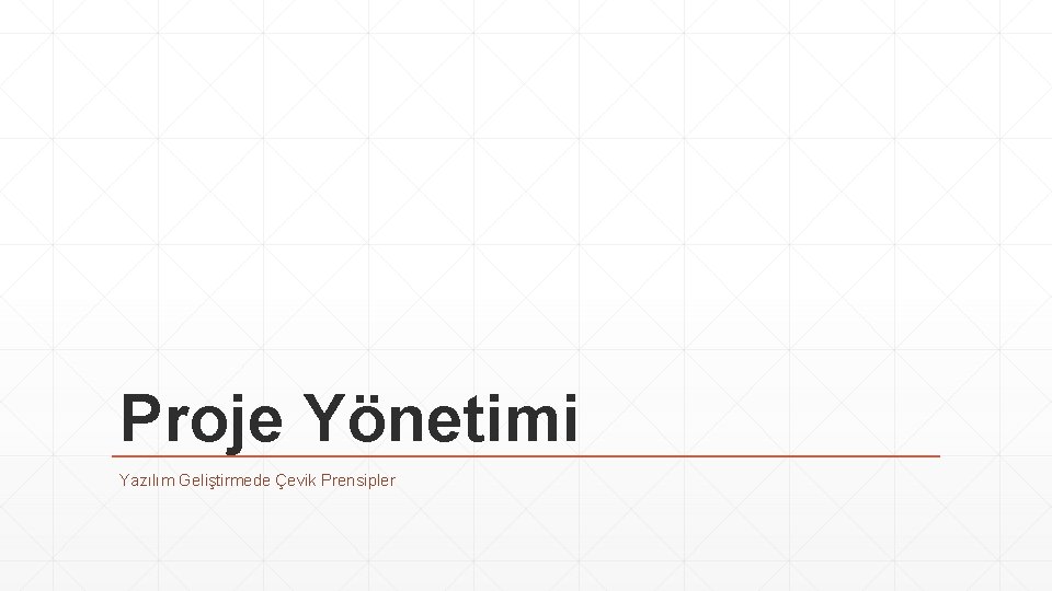 Proje Yönetimi Yazılım Geliştirmede Çevik Prensipler 