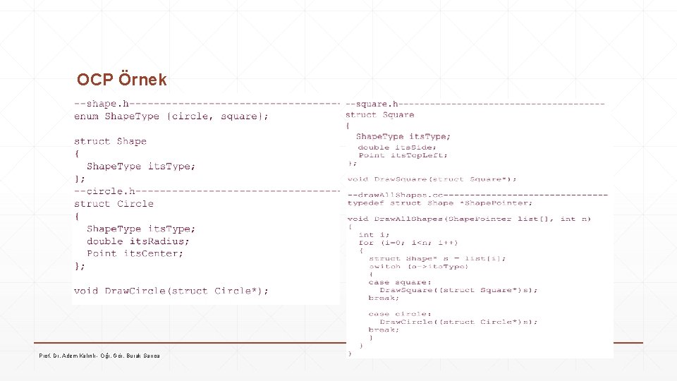 OCP Örnek Prof. Dr. Adem Kalınlı - Öğr. Gör. Burak Sarıca 