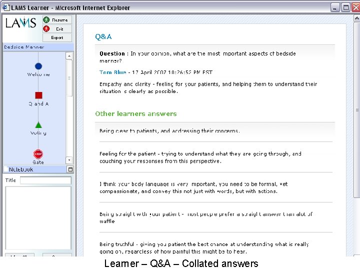 Learner – Q&A – Collated answers 