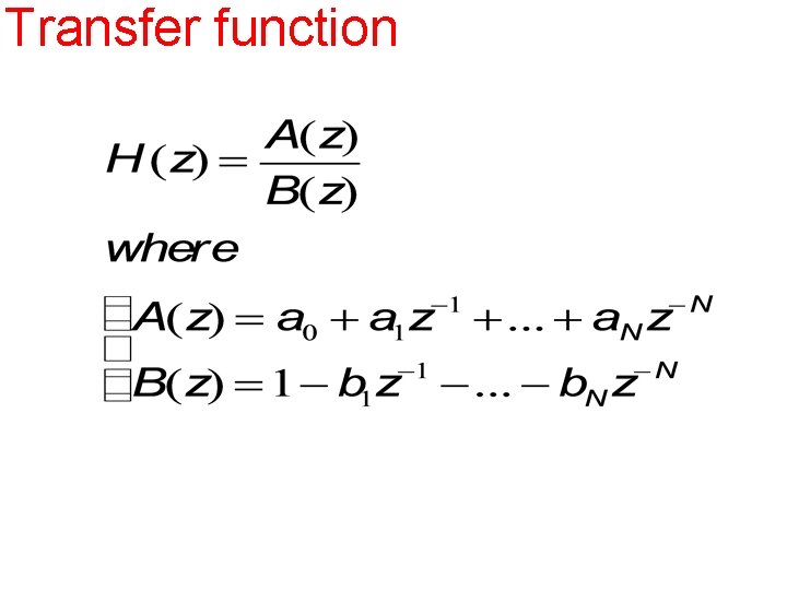 Transfer function 