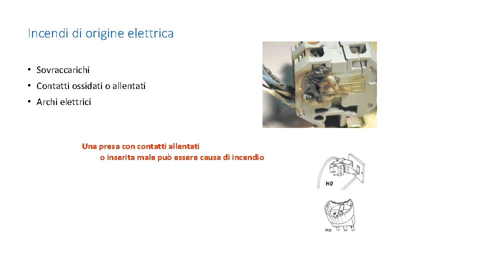 Incendi di origine elettrica • Sovraccarichi • Contatti ossidati o allentati • Archi elettrici