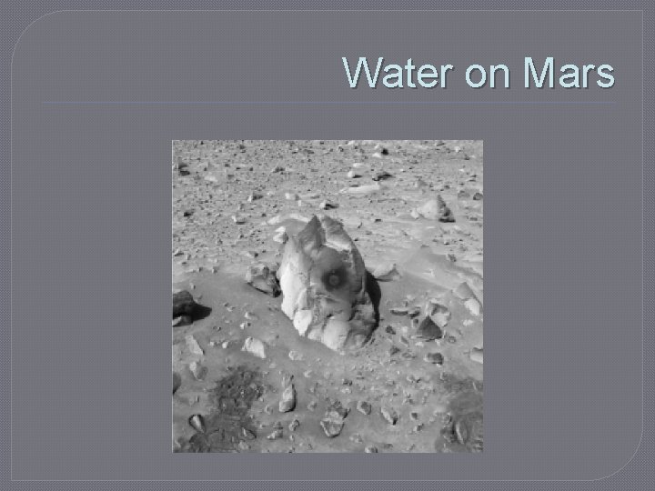 Water on Mars 
