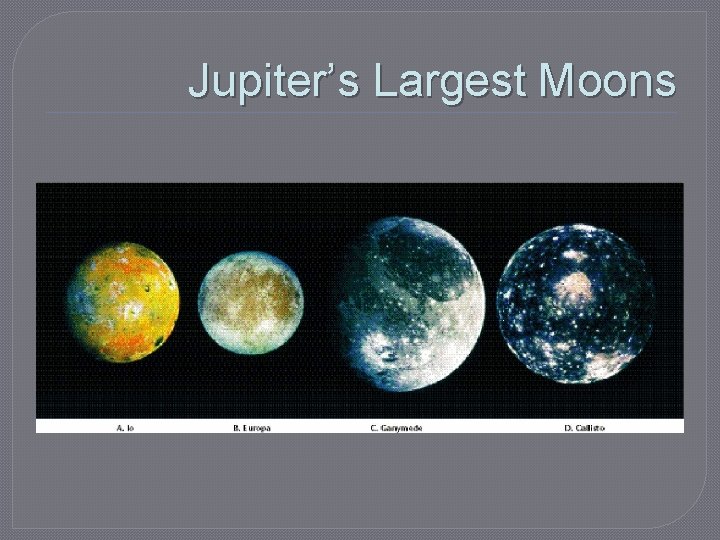 Jupiter’s Largest Moons 