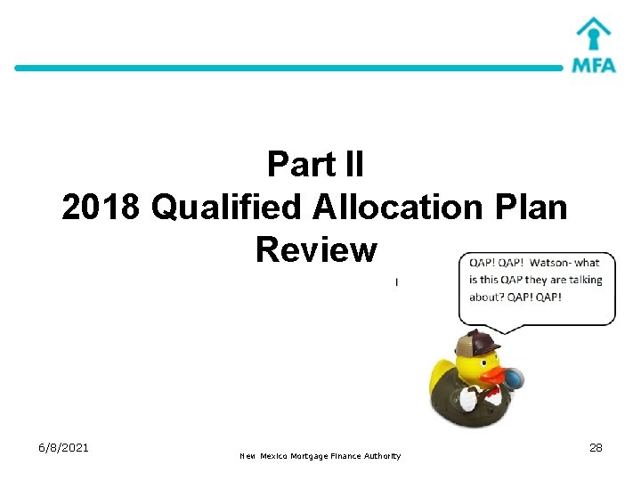 Part II 2018 Qualified Allocation Plan Review 6/8/2021 New Mexico Mortgage Finance Authority 28