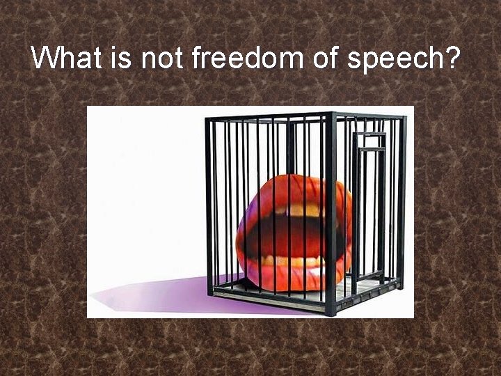 What is not freedom of speech? 